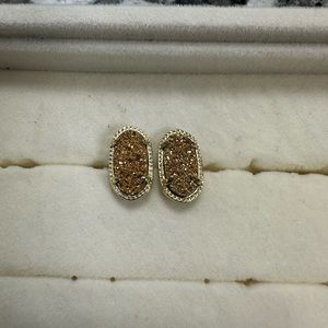 Kendra Scott | oval color bar gold stone stud earrings